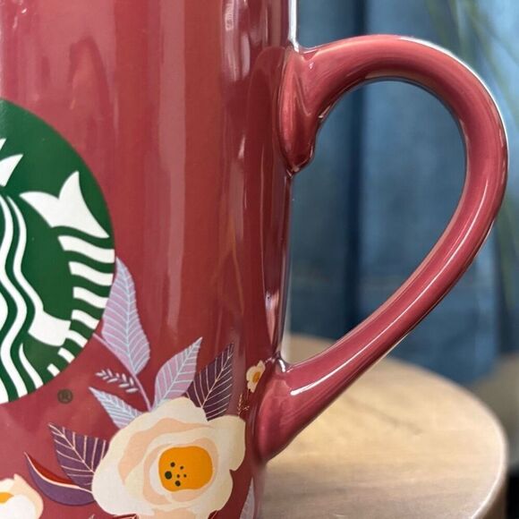Starbucks Logo 2020 Mauve Floral Mermaid Siren Coffee Tea Mug Cup 10 Fl OZ - Picture 7 of 8